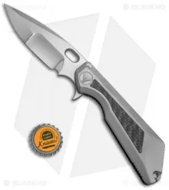 Marfione / Strider Custom MSG-3.5 Flipper Knife Vapor Blast (3.5" Mirror) III -Knife Shop Marfione Custom MSG 3.5 Compound Vapor Blast Blued Ti BHQ 68375 jr bottlecap