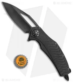 Marfione Custom Matrix-R Flipper Knife Carbon Fiber (3.75" DLC Hand Rubbed) -Knife Shop Marfione Custom Matrix R CF TT Satin BHQ 68437 jr bottlecap