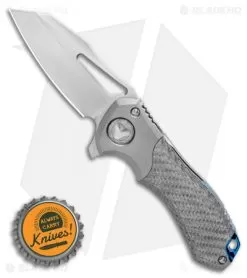 Marfione Custom Protocol Ti Bolster W/ Silvertwill CF Handle. (3" Satin) -Knife Shop Marfione Custom Protocol Ti Bolster w Silvertwill CF Handle 3 SW BHQ 124738 LS Bottlecap