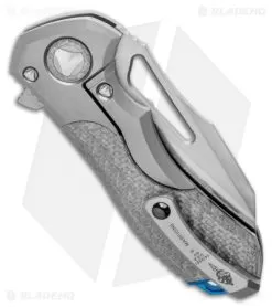 Marfione Custom Protocol Ti Bolster W/ Silvertwill CF Handle. (3" Satin) -Knife Shop Marfione Custom Protocol Ti Bolster w Silvertwill CF Handle 3 SW BHQ 124738 LS Side