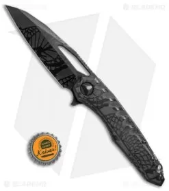Marfione Custom Sigil MK6 Knife Snake Skin Ghost DLC Ti (3.75" Ghost DLC M390) -Knife Shop Marfione Custom Sigil MK6 ghosted snake DLC ti ghosted DLC BHQ 71511 er size