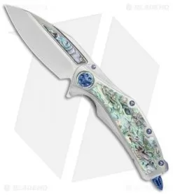 Marfione Custom Super Matrix-R Knife Titanium/Abalone (3.75" Mirror)