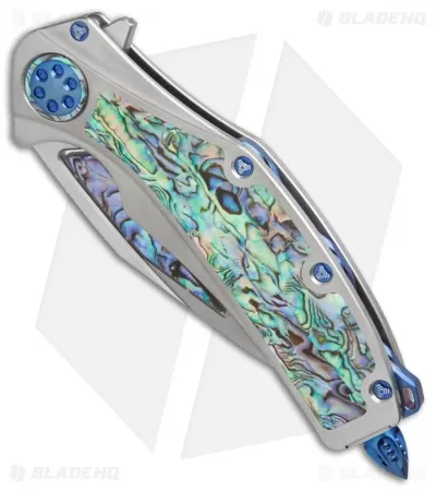 Marfione Custom Super Matrix-R Knife Titanium/Abalone (3.75" Mirror) 2 Marfione Custom Super Matrix-R Knife Titanium/Abalone (3.75" Mirror) - Image 2