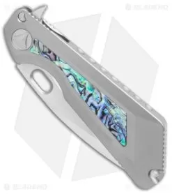 Marfione / Strider Custom MSG-3.5 Flipper Knife Abalone Inlay (3.5" Mirror) -Knife Shop Marfione Strider Custom MSG 3 5 abalone inlay mirror BHQ 75777 er spine