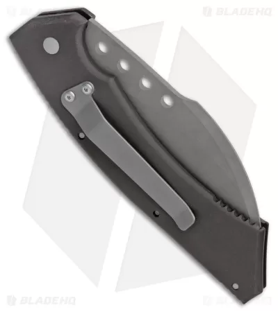 Microtech Hawk Automatic Knife Black Aluminum (4" Serrated BB ATS-34) 3 Microtech Hawk Automatic Knife Black Aluminum (4" Serrated BB ATS-34) - Image 3