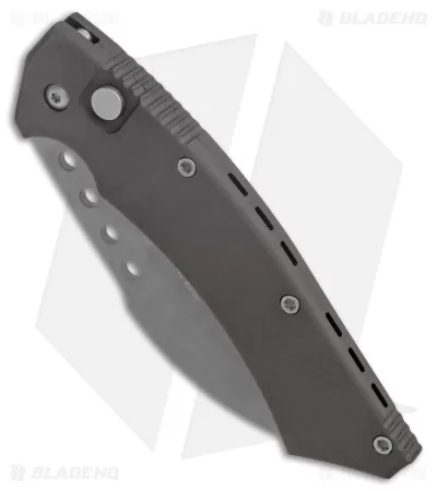 Microtech Hawk Automatic Knife Black Aluminum (4" Serrated BB ATS-34) 2 Microtech Hawk Automatic Knife Black Aluminum (4" Serrated BB ATS-34) - Image 2