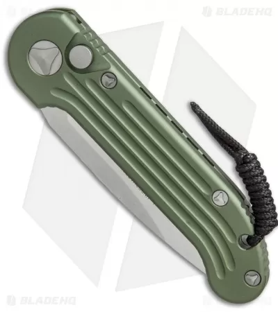 Microtech LUDT Automatic Knife OD Green (3.4" Stonewash Serr) 135-11OD 2 Microtech LUDT Automatic Knife OD Green (3.4" Stonewash Serr) 135-11OD - Image 2