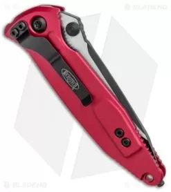 Microtech Socom Elite Tanto Manual Knife Red/CF (4" Two Tone) 161-1RDCFI -Knife Shop Microtech Socom Elite Tanto Red CF TT 161 1RDCFI BHQ 101584 jr side