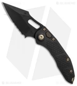 Microtech Stitch Automatic Knife Black (3.75" Apocalyptic DLC Serr) 169-2 DLC