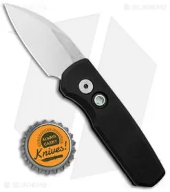 Pro-Tech Runt 5 Wharncliffe Automatic Knife Black Aluminum (1.9" Mirror) -Knife Shop Pro Tech Runt 5 Auto Black Aluminum Wharncliffe Polished BHQ 131653 jr bottlecap