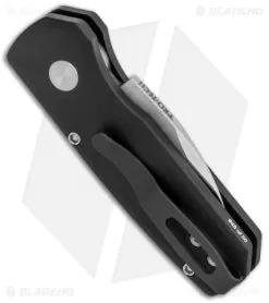 Pro-Tech Runt 5 Wharncliffe Automatic Knife Black Aluminum (1.9" Mirror) -Knife Shop Pro Tech Runt 5 Auto Black Aluminum Wharncliffe Polished BHQ 131653 jr side