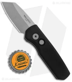 Pro-Tech Runt 5 Reverse Tanto Automatic Knife Black (1.9" Stonewash MagnaCut) -Knife Shop Pro Tech Runt 5 Reverse Tanto Auto Black SW BHQ 178177 jr bottlecap
