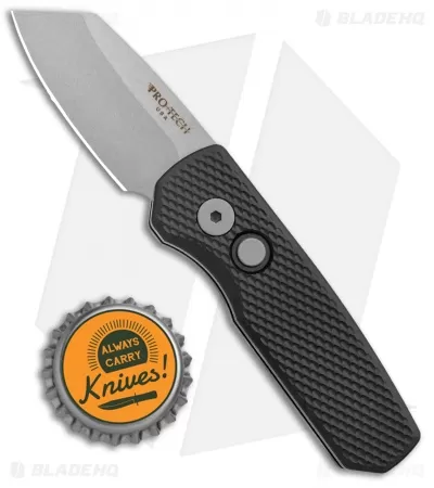 Pro-Tech Runt 5 Reverse Tanto Automatic Knife Textured Black (1.9" Stonewash) 4 Pro-Tech Runt 5 Reverse Tanto Automatic Knife Textured Black (1.9" Stonewash) - Image 4