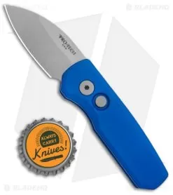 Pro-Tech Runt 5 Wharncliffe Automatic Knife Blue (1.9" Stonewash) -Knife Shop Pro Tech Runt 5 Wharncliffe Auto Blue SW BHQ 135057 jr bottlecap