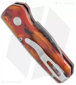 Pro-Tech Runt 5 Wharncliffe Automatic Knife Del Fuego (1.9" Damascus) 6 Pro-Tech Runt 5 Wharncliffe Automatic Knife Del Fuego (1.9" Damascus) -Knife Shop Pro Tech Runt 5 Wharncliffe Auto Del Fuego Damascus BHQ 176909 jr side