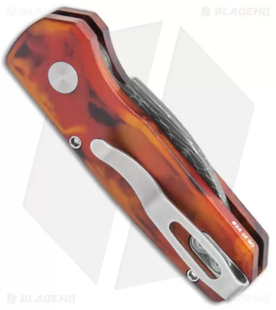 Pro-Tech Runt 5 Wharncliffe Automatic Knife Del Fuego (1.9" Damascus) 3 Pro-Tech Runt 5 Wharncliffe Automatic Knife Del Fuego (1.9" Damascus) - Image 3