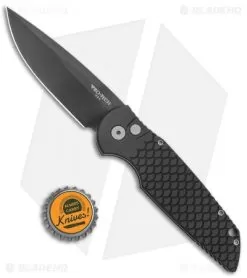 Pro-Tech TR-3 Automatic Knife Black Fish Scales (3.5" DLC S45VN) Exclusive -Knife Shop Pro Tech Tactical Response TR 3 Black Fish Scales DLC BHQ 136861 jr bottlecap