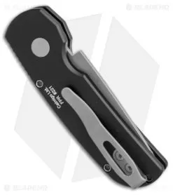 Pro-Tech Calmigo CA Legal Automatic Knife (1.9" Bead Blast Serr) -Knife Shop Protech Calmigo black bb serr BHQ 52219 er side