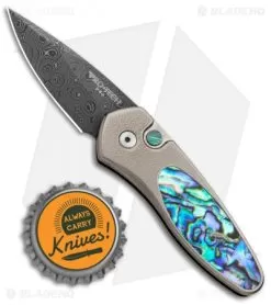 Pro-Tech Sprint Custom Automatic Knife Abalone/Bronze Ti (1.95" Damascus) 7 Pro-Tech Sprint Custom Automatic Knife Abalone/Bronze Ti (1.95" Damascus) -Knife Shop Protech Custom Sprint Auto Abalone Bronze Ti Orange Peel Damascus BHQ 94135 jr bottlecap