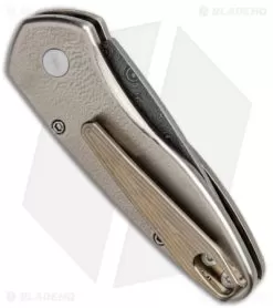 Pro-Tech Sprint Custom Automatic Knife Abalone/Bronze Ti (1.95" Damascus) 6 Pro-Tech Sprint Custom Automatic Knife Abalone/Bronze Ti (1.95" Damascus) -Knife Shop Protech Custom Sprint Auto Abalone Bronze Ti Orange Peel Damascus BHQ 94135 jr side