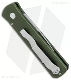 Pro-Tech Godson Automatic Knife OD Green (3.15" Satin) 721 -Knife Shop Protech Godson green satin 721 BHQ 26541 jr side