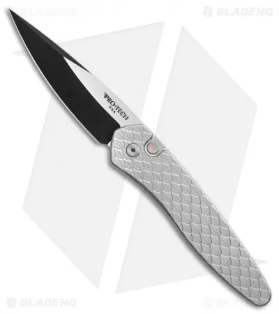 Pro-Tech Custom Newport Automatic Knife Feathered Stainless Steel (3" Two-Tone) 1 Pro-Tech Custom Newport Automatic Knife Feathered Stainless Steel (3" Two-Tone)