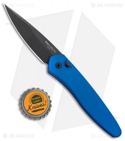 Pro-Tech Newport Tactical Automatic Knife Blue (3" Black) 4 Pro-Tech Newport Tactical Automatic Knife Blue (3" Black) - Image 4