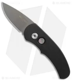 Pro-Tech Runt J4 Limited Automatic Knife Black W/ MOP Button (1.94" Gray DLC)
