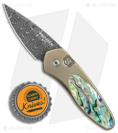 Pro-Tech Sprint Custom Automatic Knife Paua Abalone/Bronze Ti (1.95" Spirograph) 4 Pro-Tech Sprint Custom Automatic Knife Paua Abalone/Bronze Ti (1.95" Spirograph) - Image 4