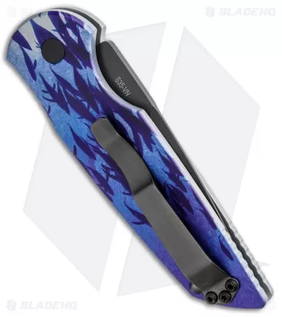 Pro-Tech TR-3 Automatic Knife Custom PK Anodized "Fish" Print (3.5" Black) 3 Pro-Tech TR-3 Automatic Knife Custom PK Anodized "Fish" Print (3.5" Black) - Image 3