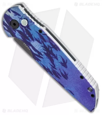 Pro-Tech TR-3 Automatic Knife Custom PK Anodized "Fish" Print (3.5" Black) 2 Pro-Tech TR-3 Automatic Knife Custom PK Anodized "Fish" Print (3.5" Black) - Image 2