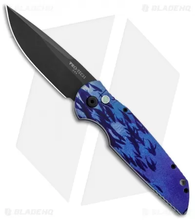 Pro-Tech TR-3 Automatic Knife Custom PK Anodized "Fish" Print (3.5" Black) 1 Pro-Tech TR-3 Automatic Knife Custom PK Anodized "Fish" Print (3.5" Black)