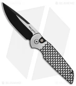 Pro-Tech TR-3 Steel Custom Automatic Knife Fish Scale (3.5" Two-Tone DLC)