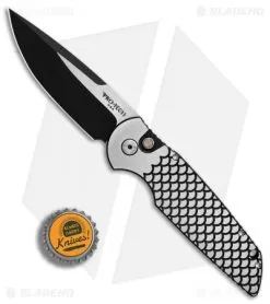 Pro-Tech TR-3 Steel Custom Automatic Knife Fish Scale (3.5" Two-Tone DLC) -Knife Shop Protech TR 3 Steel Custom Fish Scale Two Tone DLC BHQ 85278 er bottlecap