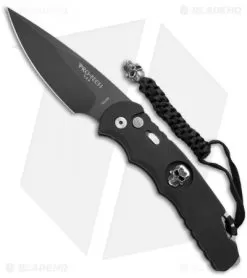 Pro-Tech TR-4.70 Skull Tactical Response Automatic Knife W/MOP Inlay (4" Black)