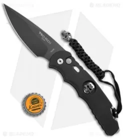 Pro-Tech TR-4.70 Skull Tactical Response Automatic Knife W/MOP Inlay (4" Black) -Knife Shop Protech TR 4.70 Skull Tactical Response Mop Inlay Black BHQ 24139 jr bottlecap
