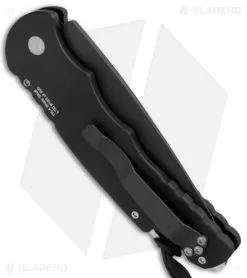 Pro-Tech TR-4.70 Skull Tactical Response Automatic Knife W/MOP Inlay (4" Black) -Knife Shop Protech TR 4.70 Skull Tactical Response Mop Inlay Black BHQ 24139 jr side