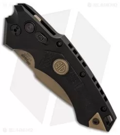 Hogue Sig Sauer EX-A05 Spear Point Automatic Knife Black (3.5" FDE) 36530 -Knife Shop Sig Knives EX A05 Spear Point FDE SW BHQ 84600 er spine