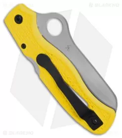 Spyderco Atlantic Salt Folding Dive Knife C89SYL Yellow FRN (3.69" Satin Serr) -Knife Shop Spyderco Atlantic Salt Folding Dive Knife Yellow FRN 3in Satin Serr BHQ 3168 td side