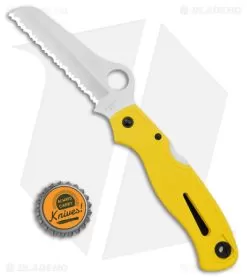 Spyderco Atlantic Salt Folding Dive Knife C89SYL Yellow FRN (3.69" Satin Serr) -Knife Shop Spyderco Atlantic Salt Folding Dive Knife Yellow FRN 3in Satin Serr BHQ 3168 td size