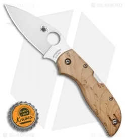 Spyderco Chaparral Lockback Knife Birdseye Maple (2.8" Satin) C152WDP -Knife Shop Spyderco Chaparral Lockback Knife Birdseye Maple 2.8 Satin C152WDP BHQ 116291 LS Bottlecap