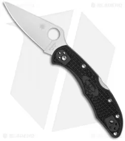 Spyderco Delica 4 Knife Flat Ground Black FRN (2.88" Satin) C11FPBK