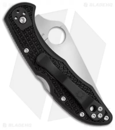 Spyderco Delica 4 Knife Flat Ground Black FRN (2.88" Satin) C11FPBK 2 Spyderco Delica 4 Knife Flat Ground Black FRN (2.88" Satin) C11FPBK - Image 2
