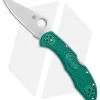 Spyderco Delica 4 Knife Flat Ground Green FRN (2.88" Satin Plain) C11FPGR