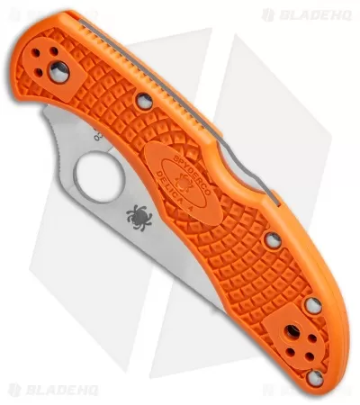 Spyderco Delica 4 Knife Flat Ground Orange FRN (2.88" Satin) C11FPOR 2 Spyderco Delica 4 Knife Flat Ground Orange FRN (2.88" Satin) C11FPOR - Image 2