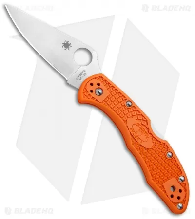 Spyderco Delica 4 Knife Flat Ground Orange FRN (2.88" Satin) C11FPOR 1 Spyderco Delica 4 Knife Flat Ground Orange FRN (2.88" Satin) C11FPOR