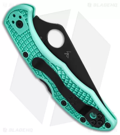 Spyderco S30V Delica 4 Lightweight Lockback Knife Tantalizing Teal (2.88" BLK) 3 Spyderco S30V Delica 4 Lightweight Lockback Knife Tantalizing Teal (2.88" BLK) - Image 3