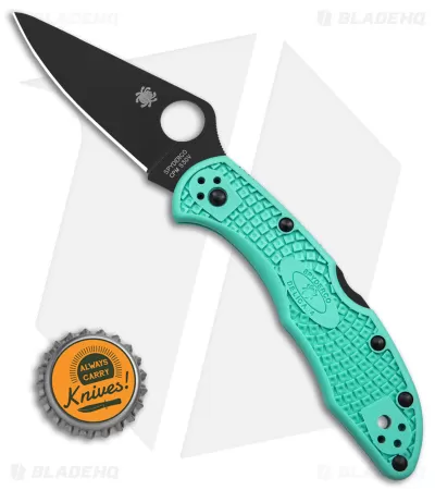 Spyderco S30V Delica 4 Lightweight Lockback Knife Tantalizing Teal (2.88" BLK) 4 Spyderco S30V Delica 4 Lightweight Lockback Knife Tantalizing Teal (2.88" BLK) - Image 4