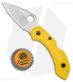 Spyderco Dragonfly 2 Salt Lockback Knife Yellow FRN (2.25" Satin H2) C28PYL2 -Knife Shop Spyderco Dragonfly 2 Salt Yellow FRN Satin BHQ 9301 jr bottlecap