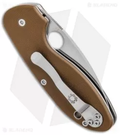 Spyderco Efficient Liner Lock Knife Brown G-10 (3" Satin) C216GPBN 6 Spyderco Efficient Liner Lock Knife Brown G-10 (3" Satin) C216GPBN -Knife Shop Spyderco Efficient LL Brown G 10 Satin SC216GPBN BHQ 87891 jr side
